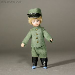 Antique All-Bisque Lilliputian Doll - The Canadian Soldier