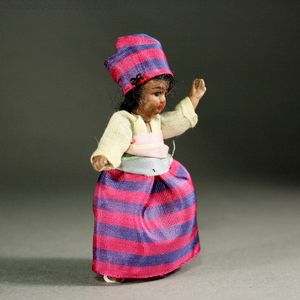 Antique Mulatto All-Bisque Lilliputian Doll