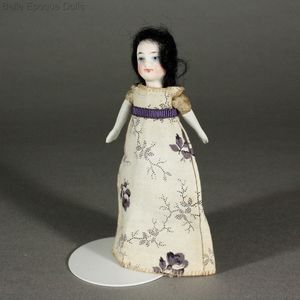 Antique Dollhouse  Doll with Black Hair