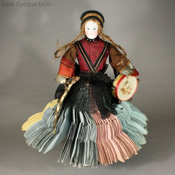 Antique Miniature Dolls / Charming French Bisque Shoulder Head Fortune Teller  Doll - Bonne Aventure Doll - Ref P458