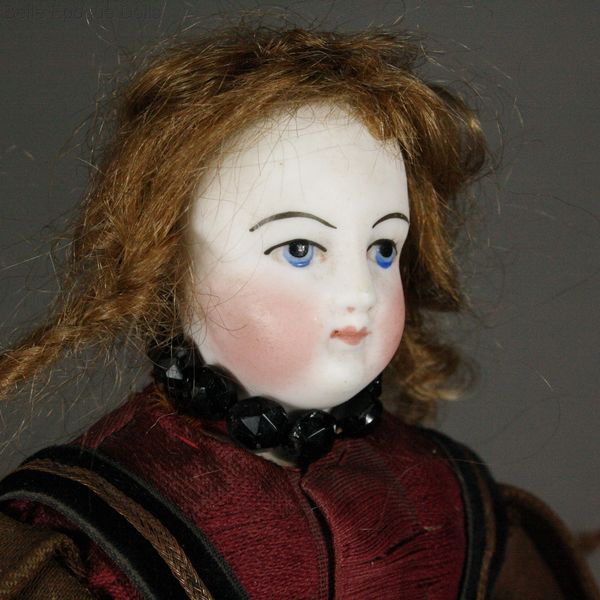 Antique Miniature Dolls / Charming French Bisque Shoulder Head