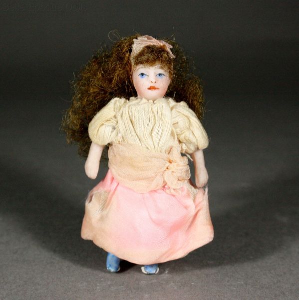 Puppenstuben puppen , Antique Dollhouse all bisque doll , Puppenstuben puppen