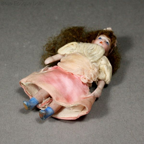 Puppenstuben puppen , Antique Dollhouse all bisque doll , Puppenstuben puppen