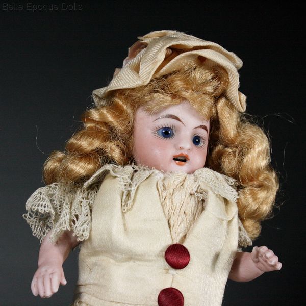 Antique all bisque Doll miniature , Puppenstuben ganzbiskuit puppen