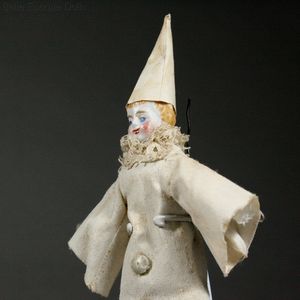 Antique dolls house theater dolls pierrot , Antique Dollhouse dolls pierrot , Puppenstuben puppen 