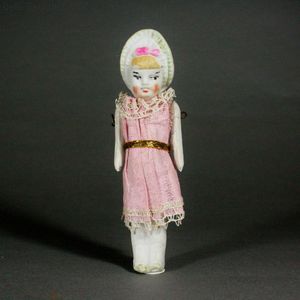 All-Bisque Bonnet Doll in Original Costume