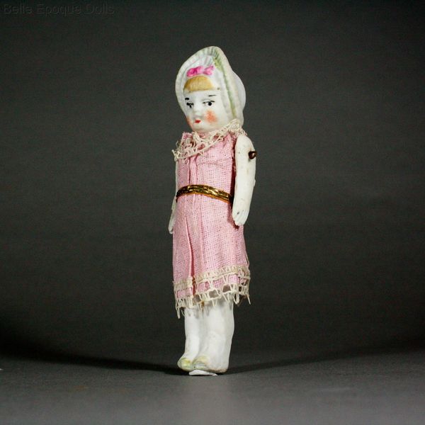 Antique Dollhouse bonnet doll , Puppenstuben puppen