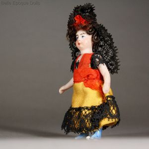 Antique dolls house spanish all bisque doll , Antique Dollhouse miniature doll , Puppenstuben zubehor 