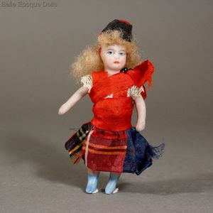 All- Bisque French Lilliputian Doll - The Scottish Girl