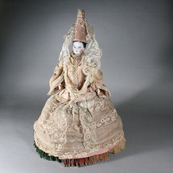 Glazed China Shoulder Head Fortune Teller Doll  , Antique bonne aventure doll  , Antique french fortune teller doll