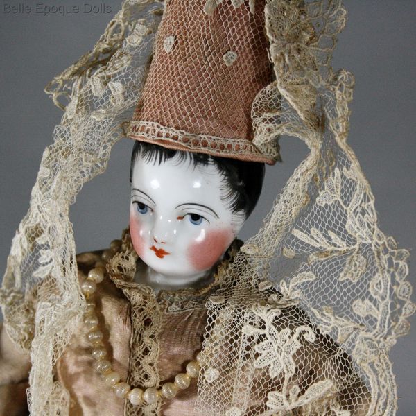  antique fortune telling doll , Glazed China Shoulder Head Fortune Teller Doll 