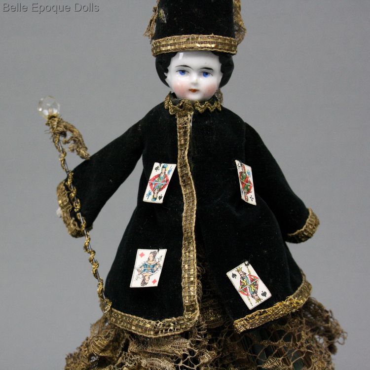 Antique fortune teller doll ,  Glazed China Shoulder Head Fortune Teller Doll 