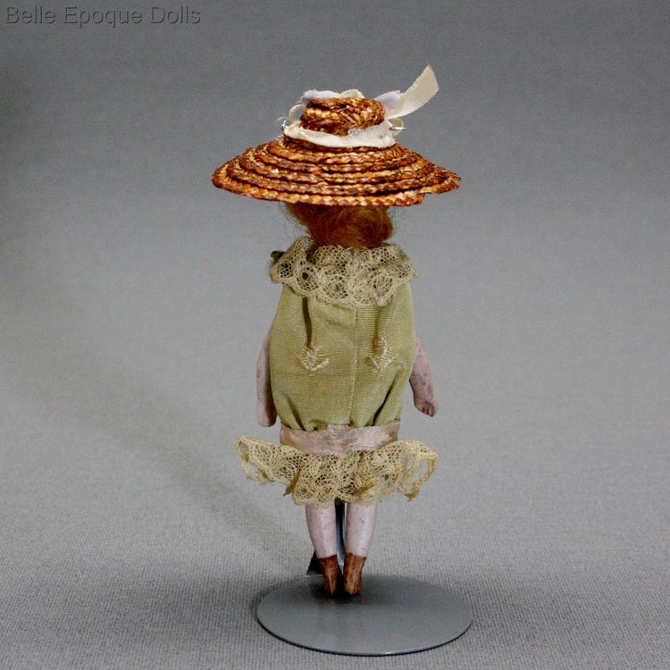 Antique Dollhouse miniature French doll , Puppenstuben ganzbiskuit puppe mignonette 