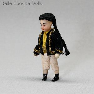 Antique Dollhouse all bisque miniature asian dolls ,  , Puppenstuben zubehor 