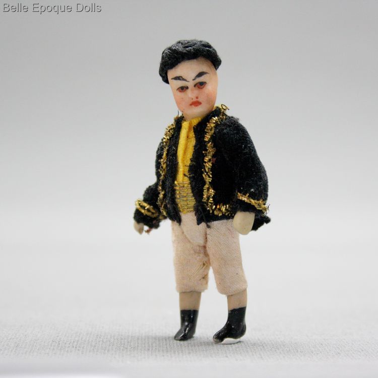 Puppenstuben zubehor , Antique Dollhouse all bisque miniature asian dolls , Puppenstuben zubehor