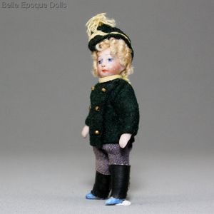 Antique Dollhouse miniature lilliputian doll , Antique dolls house all bisque soldier , Puppenstuben zubehor 