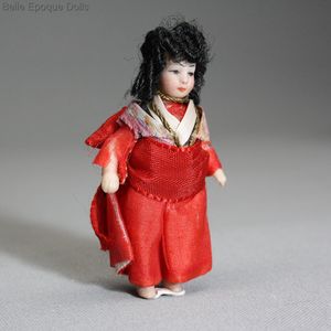 Antique dolls house japanese doll , antique miniature japanese all bisque doll , Antique dolls house japanese doll 