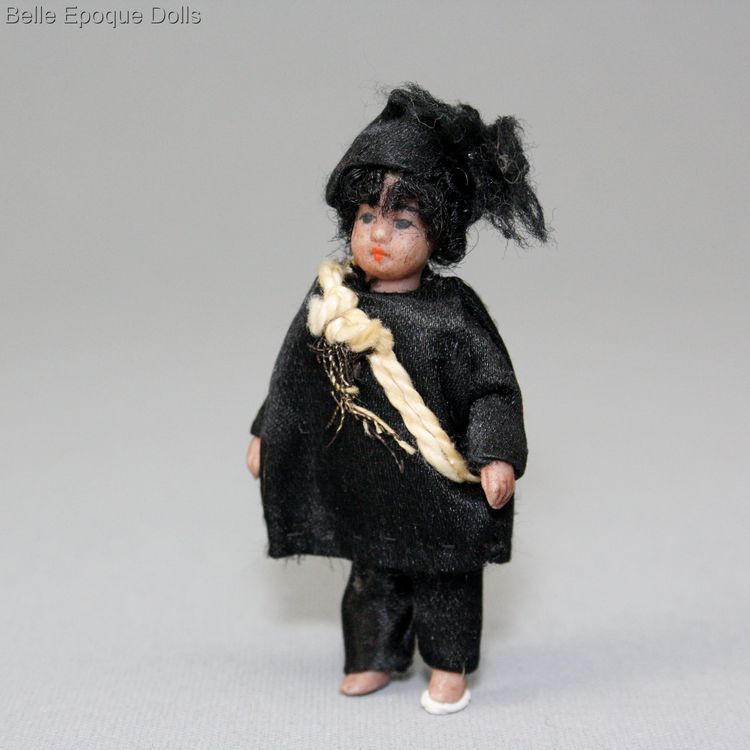 miniature antique chimney sweeper doll , franzoesische puppenstubenpuppe