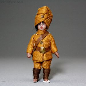 Antique All-Bisque Lilliputian Doll  - The Indian Soldier