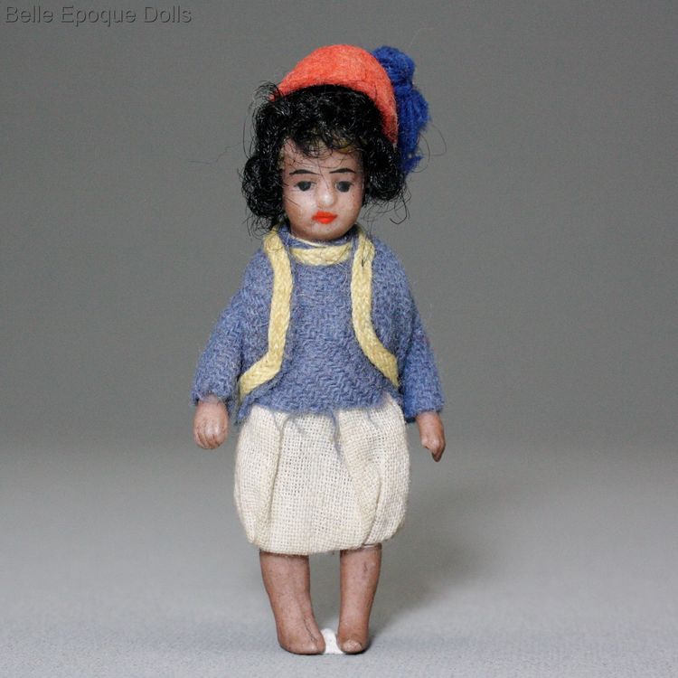 ganzbiskuit  soldat Puppchen , Antique  Lilliputian ethnic soldier  Doll