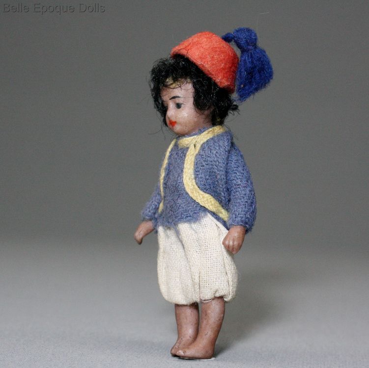 franzoesische puppenstubenpuppe , Antique  Lilliputian ethnic soldier  Doll