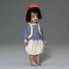 Antique French tiny mulatto mignonette , all bisque miniature antique doll , ganzbiskuit  soldat Puppchen 