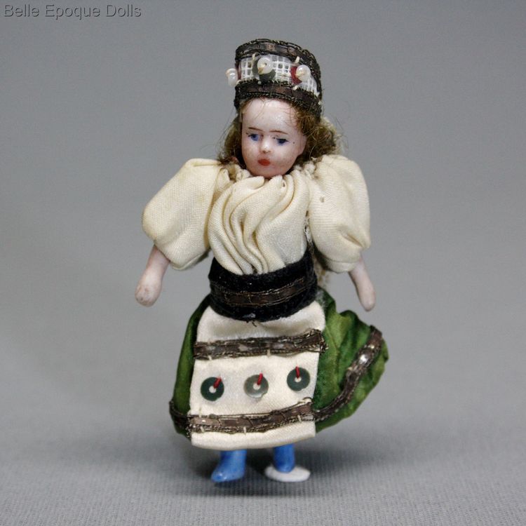 Puppenstuben puppen , Antique Dollhouse miniature all bisque doll , Puppenstuben puppen