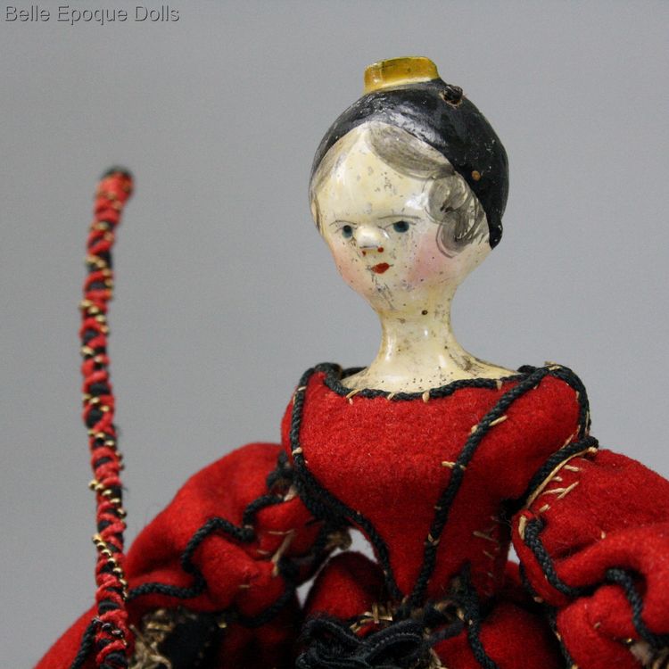 fruehe groednertal wahrsagepuppe , Antique fortune teller doll  , Antique Dollhouse wooden doll grdnertal