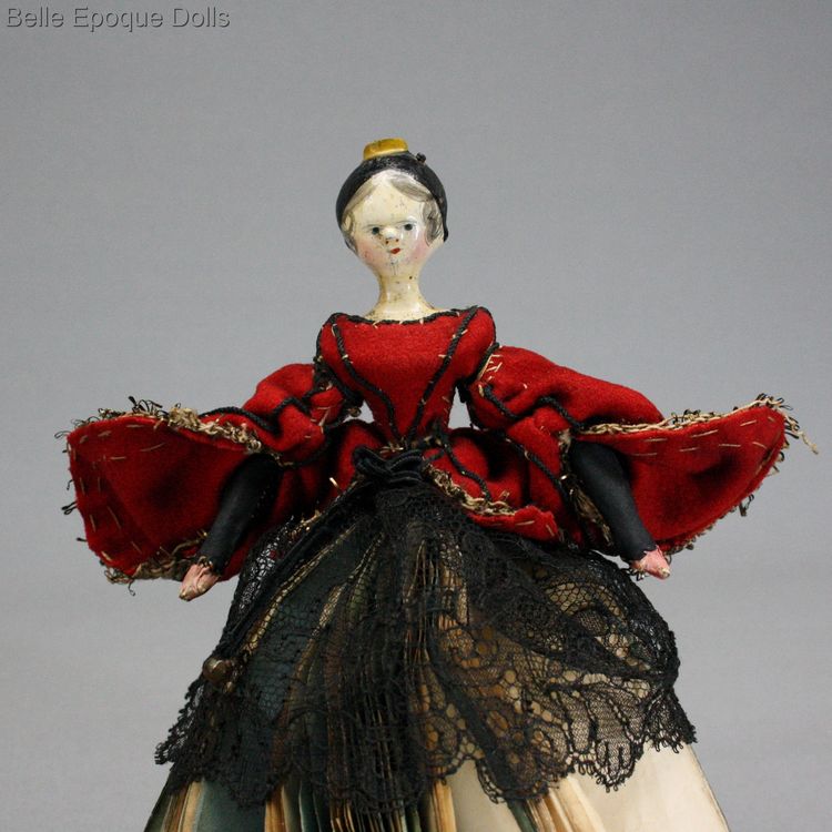 Antique Dollhouse wooden doll grdnertal , Antique fortune teller doll 