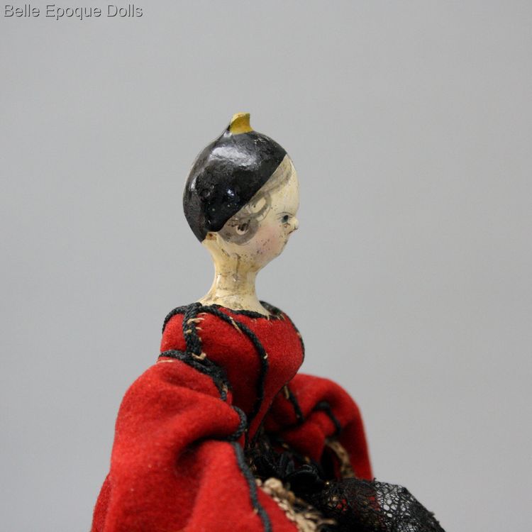 Antique fortune teller doll  , frhe grdnertal wahrsagepuppe , Antique Dollhouse wooden doll grdnertal
