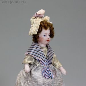 Antique dolls house French doll , franzoesische puppenstubenpuppe , Antique Dollhouse miniature all bisque doll 