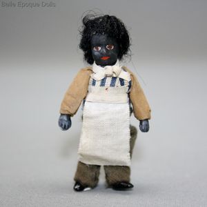 Rare Tiny Black All-Bisque Lilliputian Doll