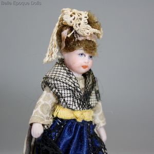 Antique french all bisque miniature doll , Antique Lilliputian Doll , Antique French tiny mignonette 