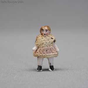 Antique Dollhouse miniature all bisque doll , Antique dolls house tiny dolls carl horn , Puppenstuben puppen carl horn 