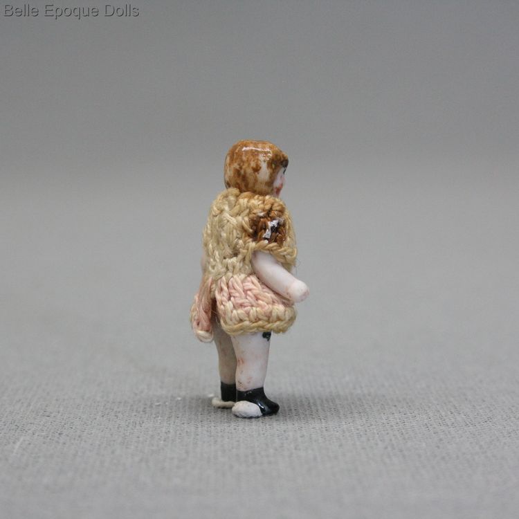 Antique Dollhouse miniature all bisque doll , Puppenstuben puppen carl horn