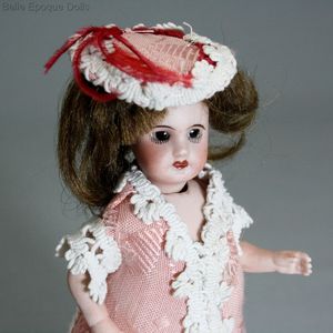 Antique Bisque Doll Original Costume, 8 3/4 IN, Antique German Bisque Doll