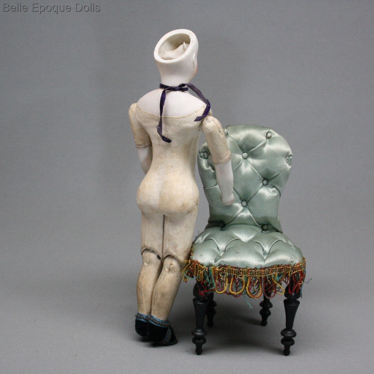 twill over wooden body simon halbig , Antique bonne aventure bisque doll , diseuse bonne aventure doll
