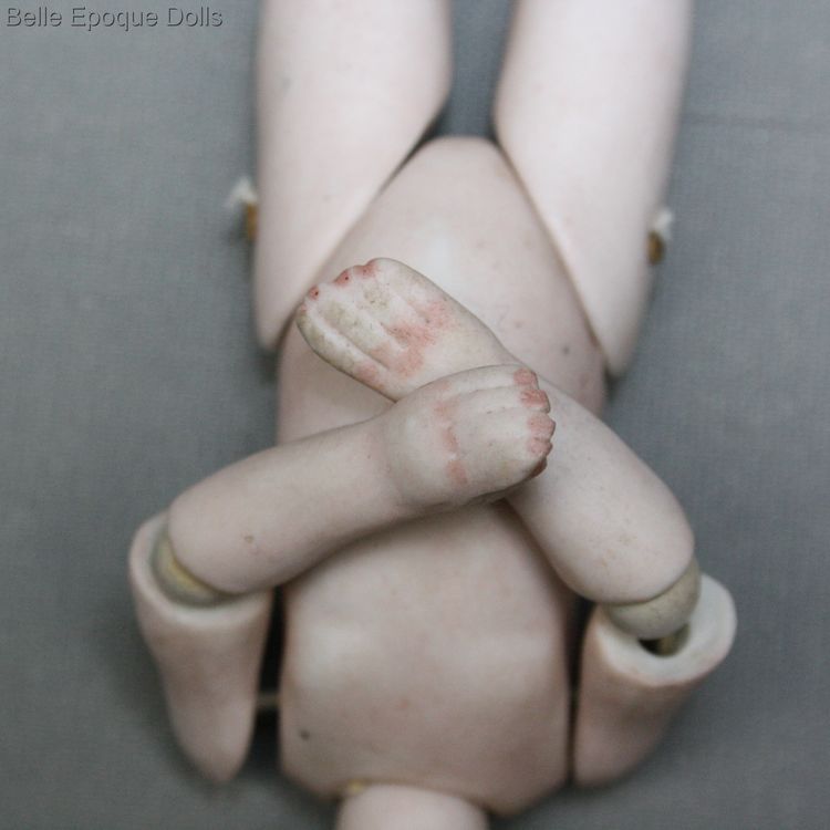 antique all bisque doll sustrac , French bisque mignonette with jointed elbows