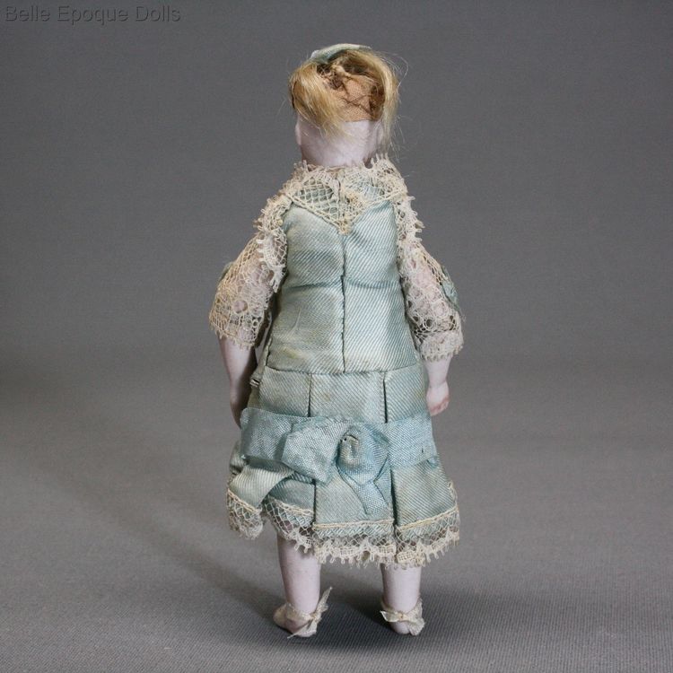 French bisque mignonette with jointed elbows , antique all bisque doll sustrac , sustrac schmitt antique doll